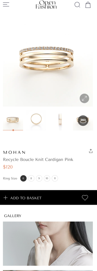 Jewellery mobile app screen 2