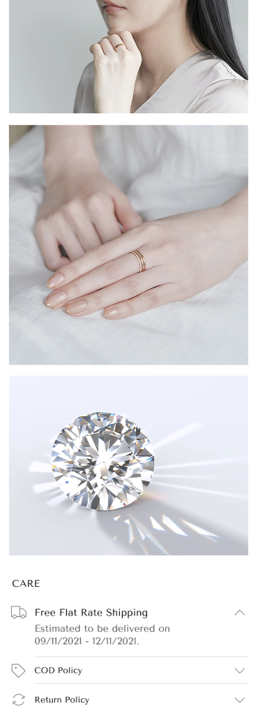 Jewellery mobile app screen 3